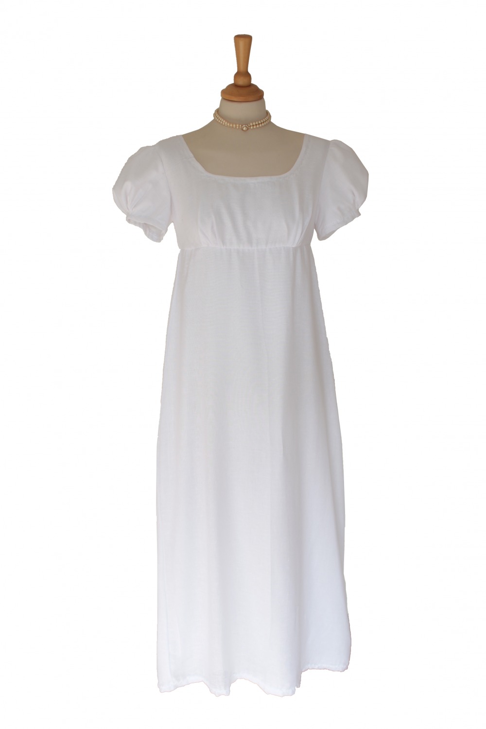 For Sale Made To Order Ladies Regency Jane Austen Elizabeth Bennet Cotton Muslin Gown Sizes 6 - 26 UK Sizing Image